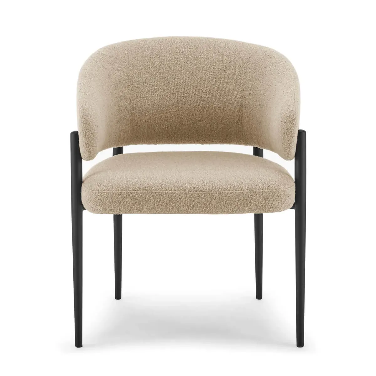 Nico Curved Upholstered Armchair with Metal Legs - Platinum Silver, Velvet product