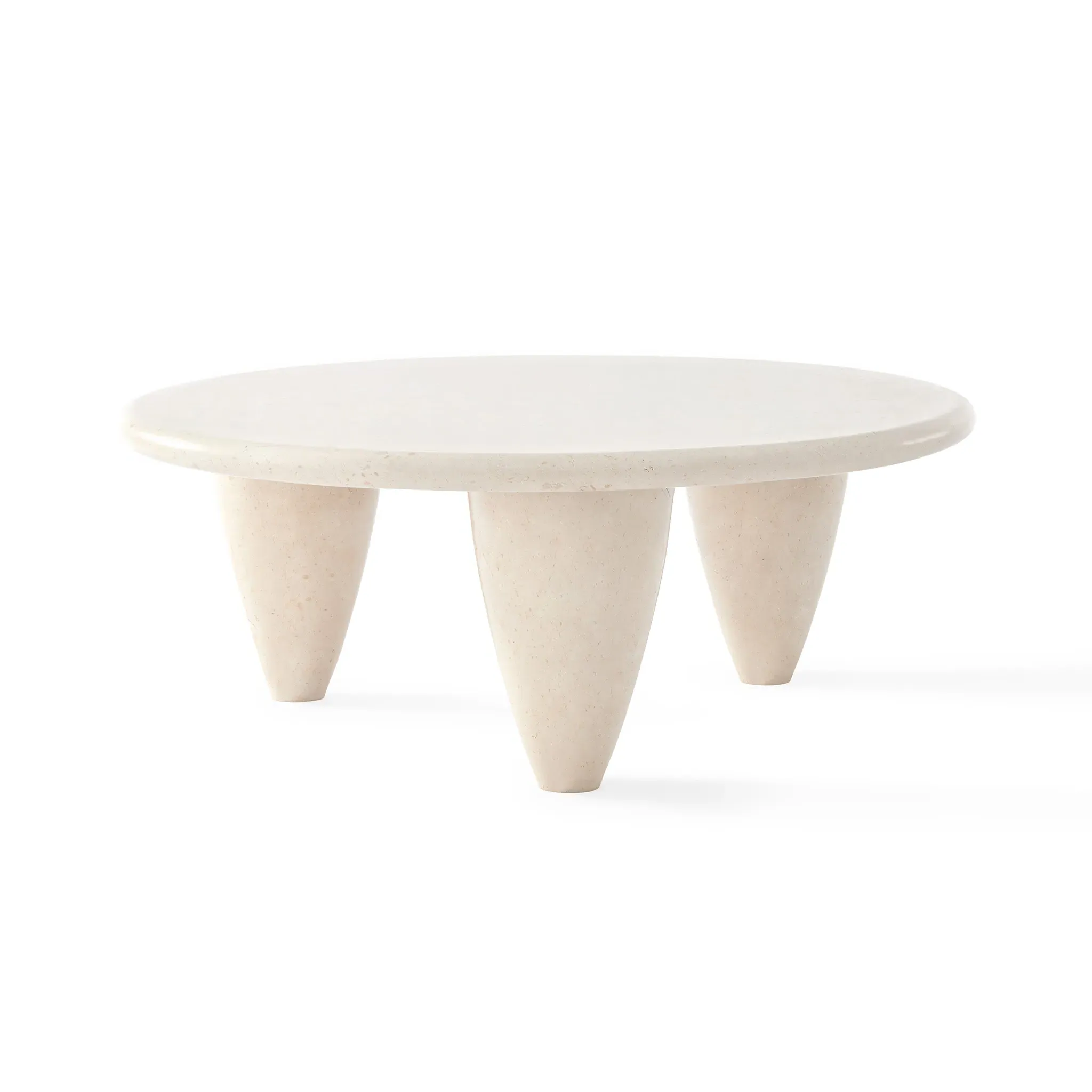 Percy Round Coffee Table with Three Legs - Crema Fatima Limestone product
