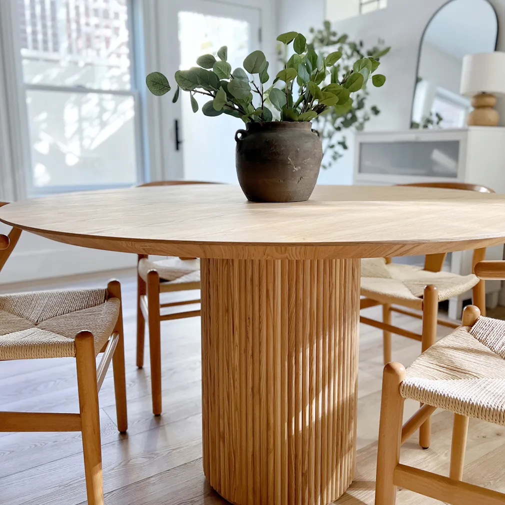 Piper Round Dining Table Fluted Base - Natural Ash product