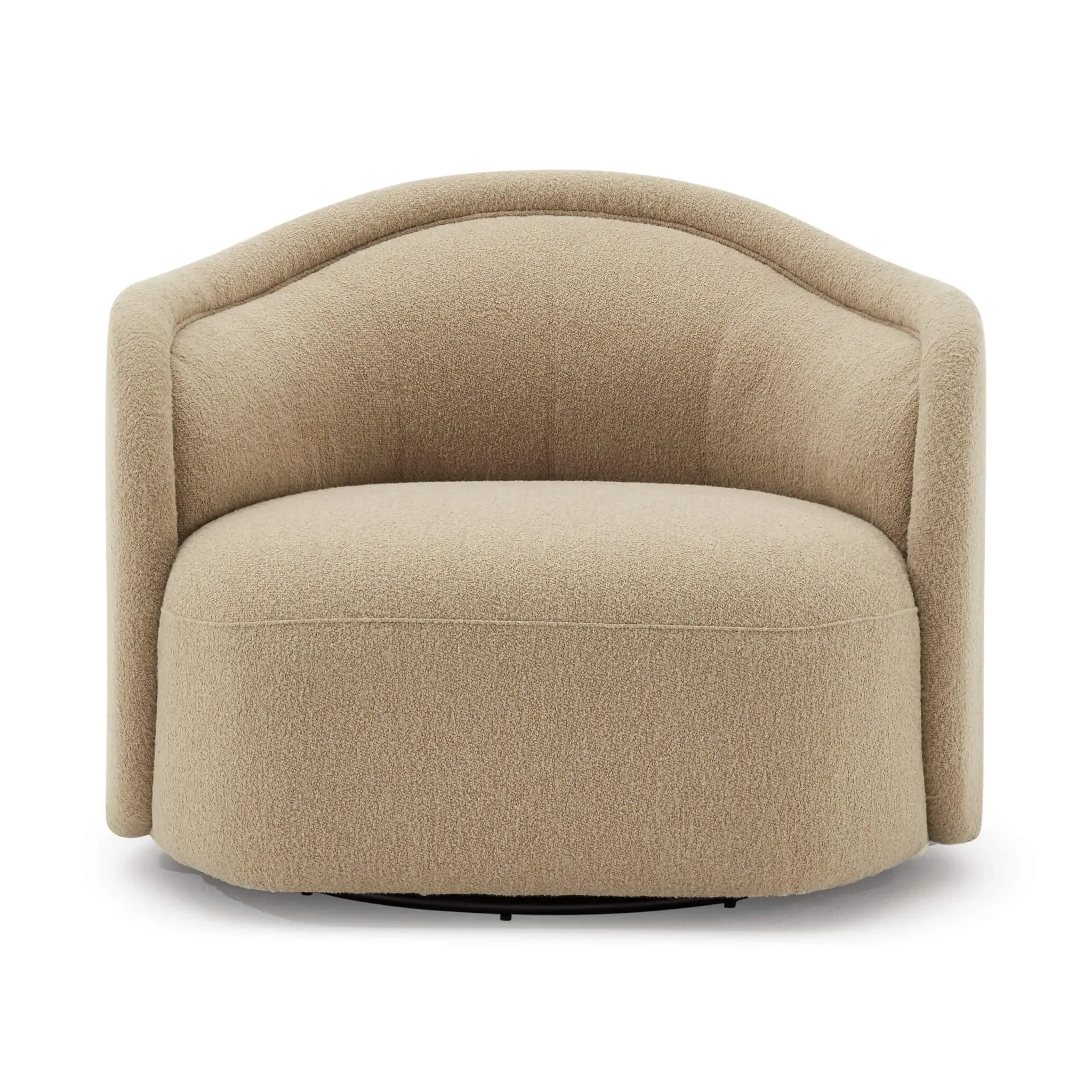 Serene Boucle Upholstered Swivel Armchair - Silver Grey, Boucle product