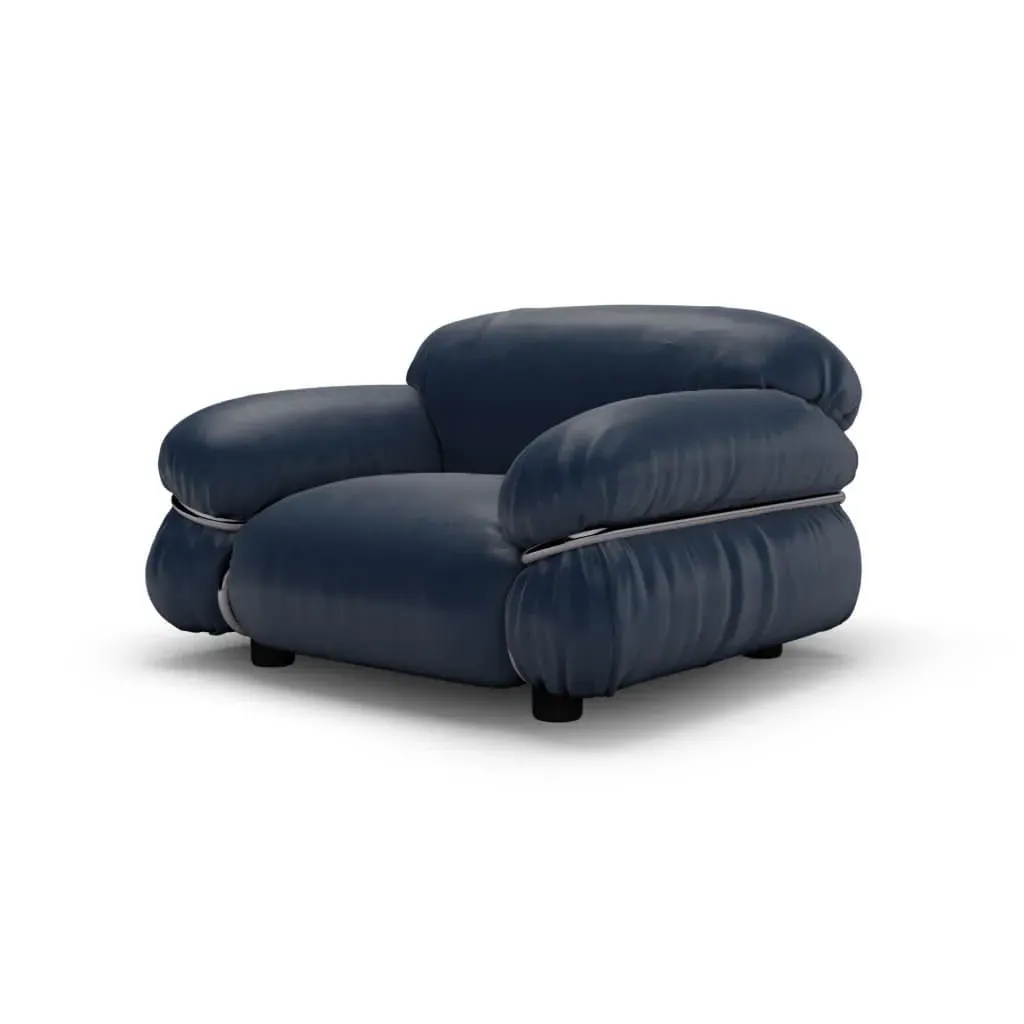 Sesann Armchair - Twilight Blue, Aniline Leather product