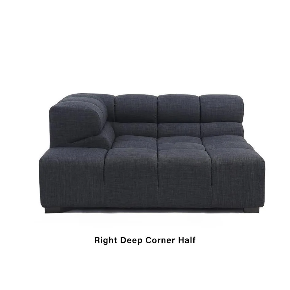 Tufted Deep Corner Half Woven Sofa - Pearl product