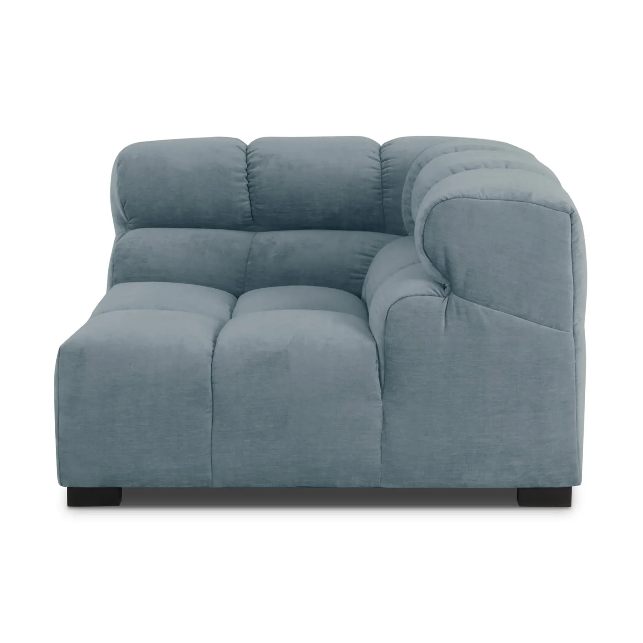 Tufted L-Shaped Corner Sofa - Cerulean Blue, Chenille product
