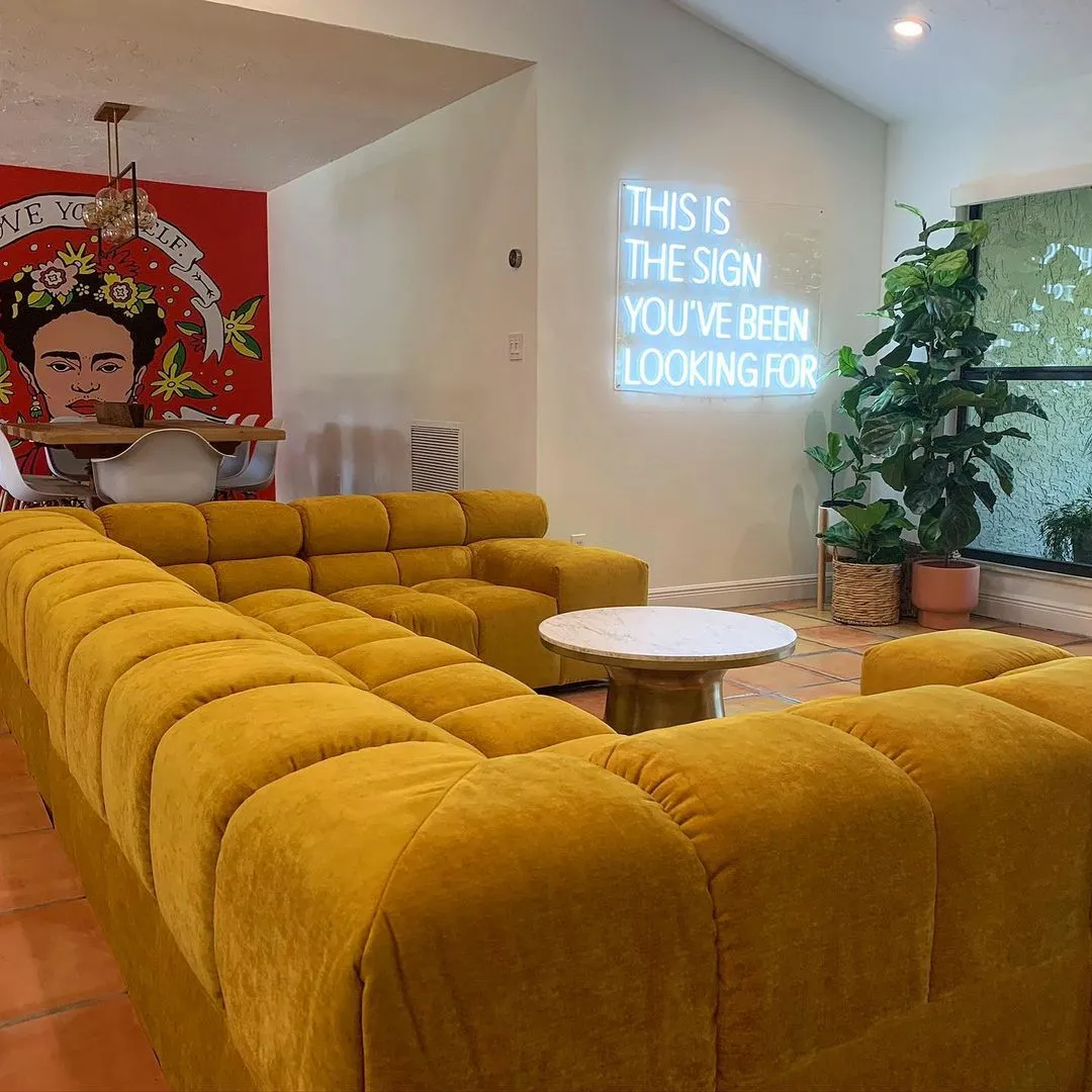 Tufted Modular Sectional Sofa - Mustard Yellow, Chenille product
