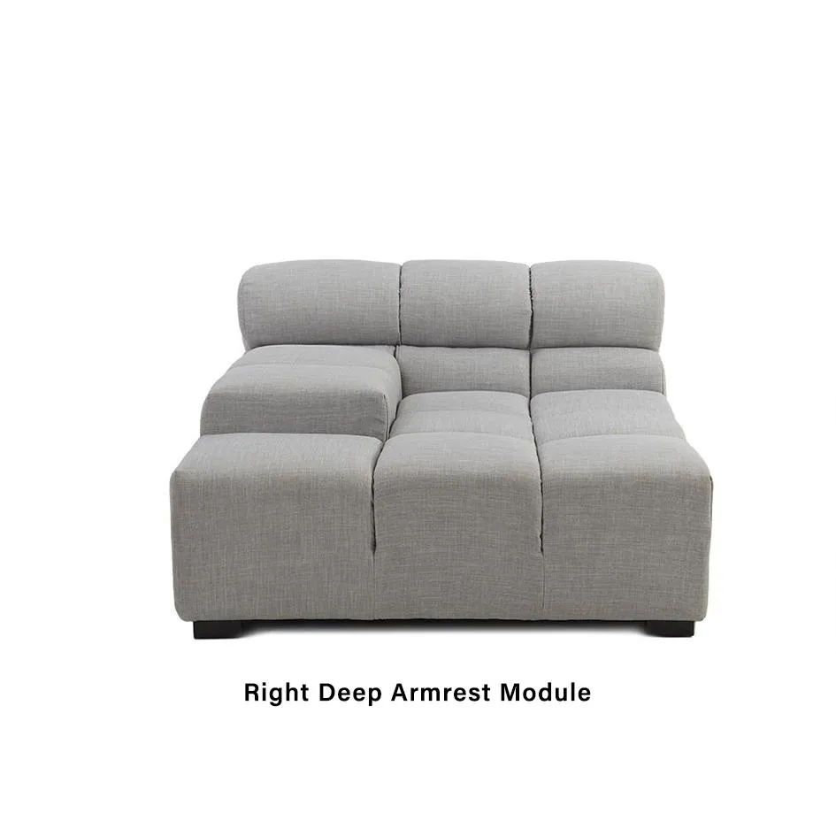 Tufted TF020 Deep Right Armrest Sofa Module - Cerulean Blue, Chenille product