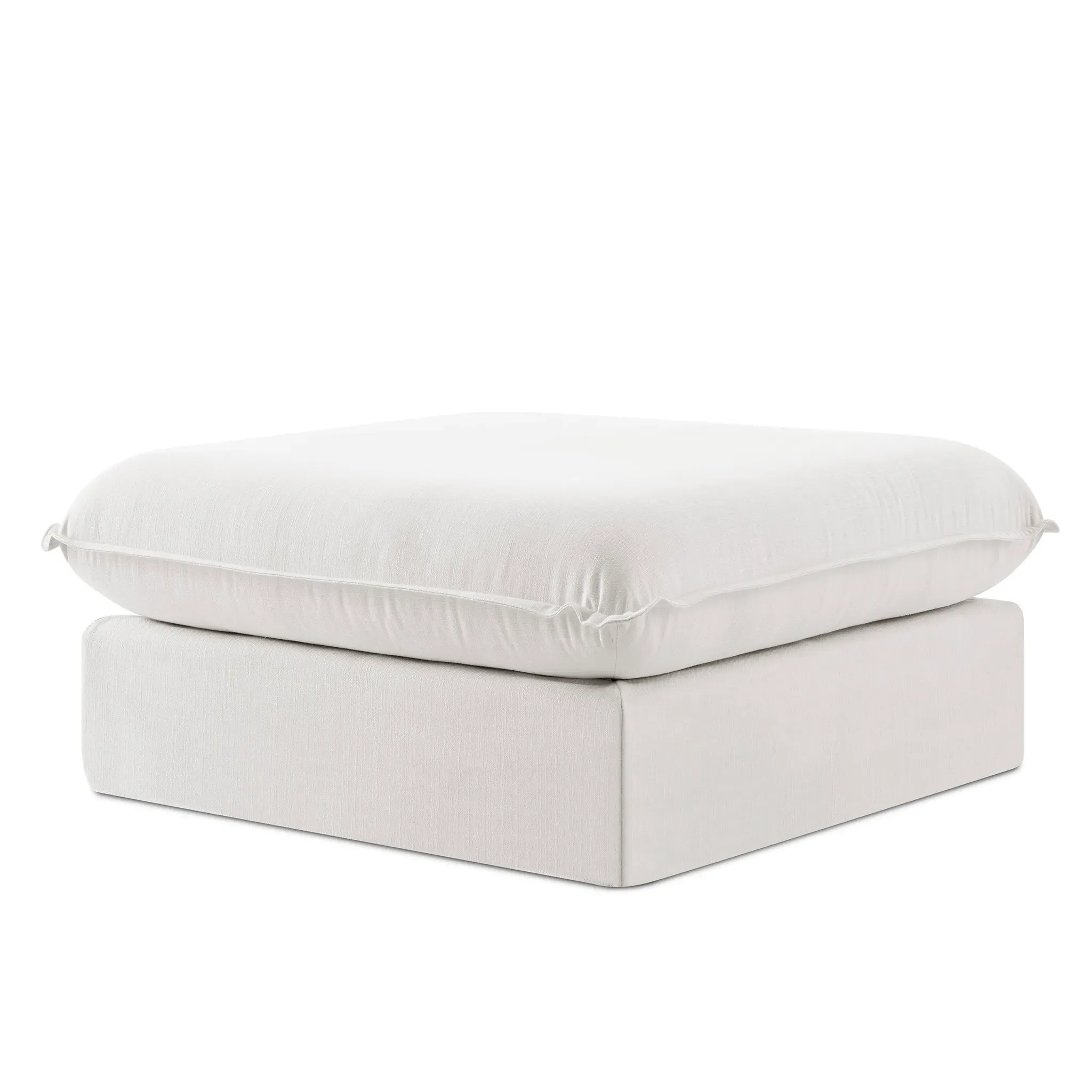 Wabi-Sabi Ottoman - White, Linen product