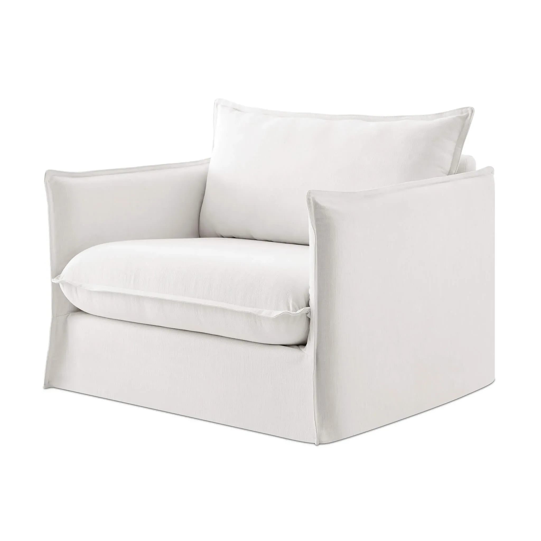Wabi-Sabi Slipcovered Lounge Chair - White, Linen product