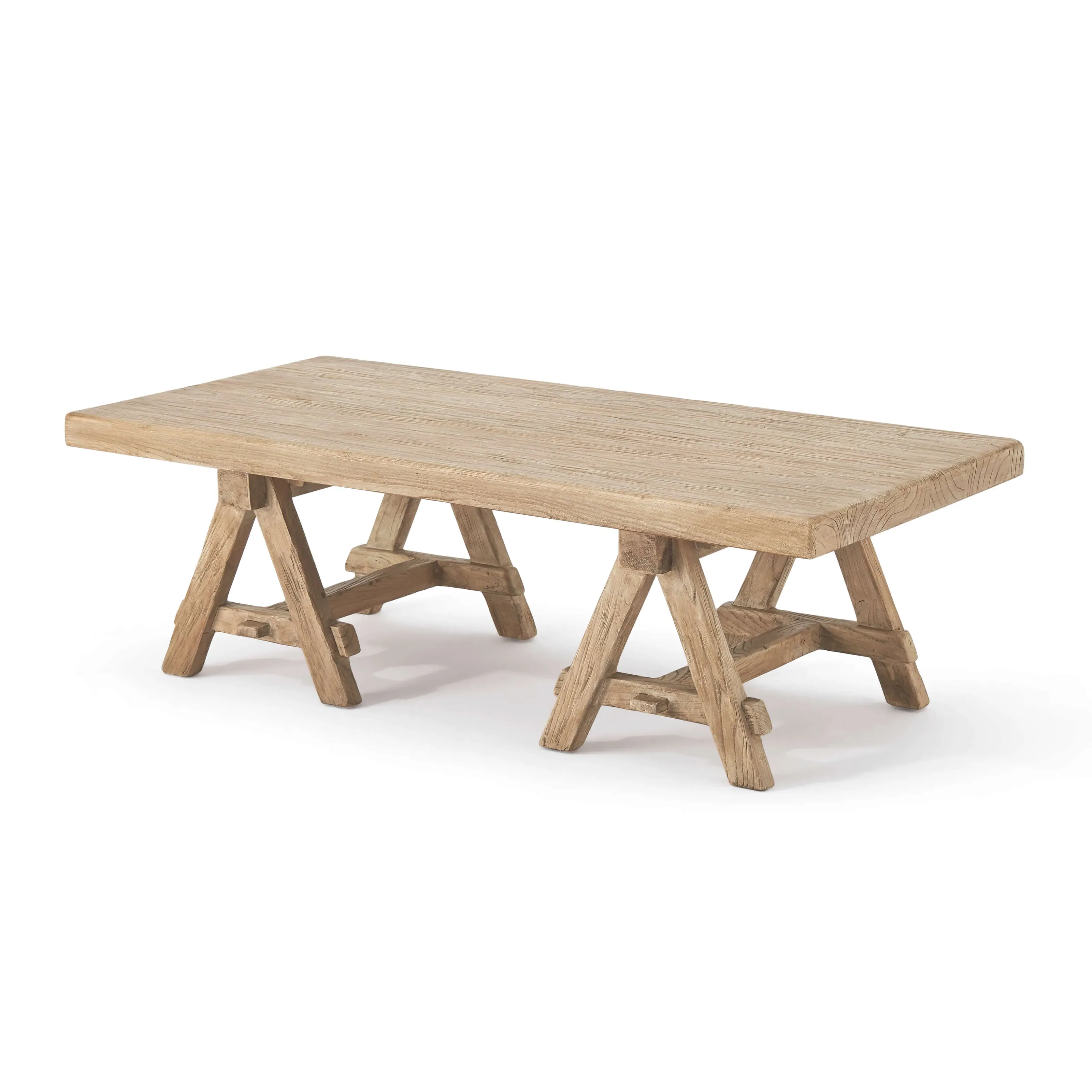 Wabisabi Rectangular Sawhorse Coffee Table - Reclaimed Wood product