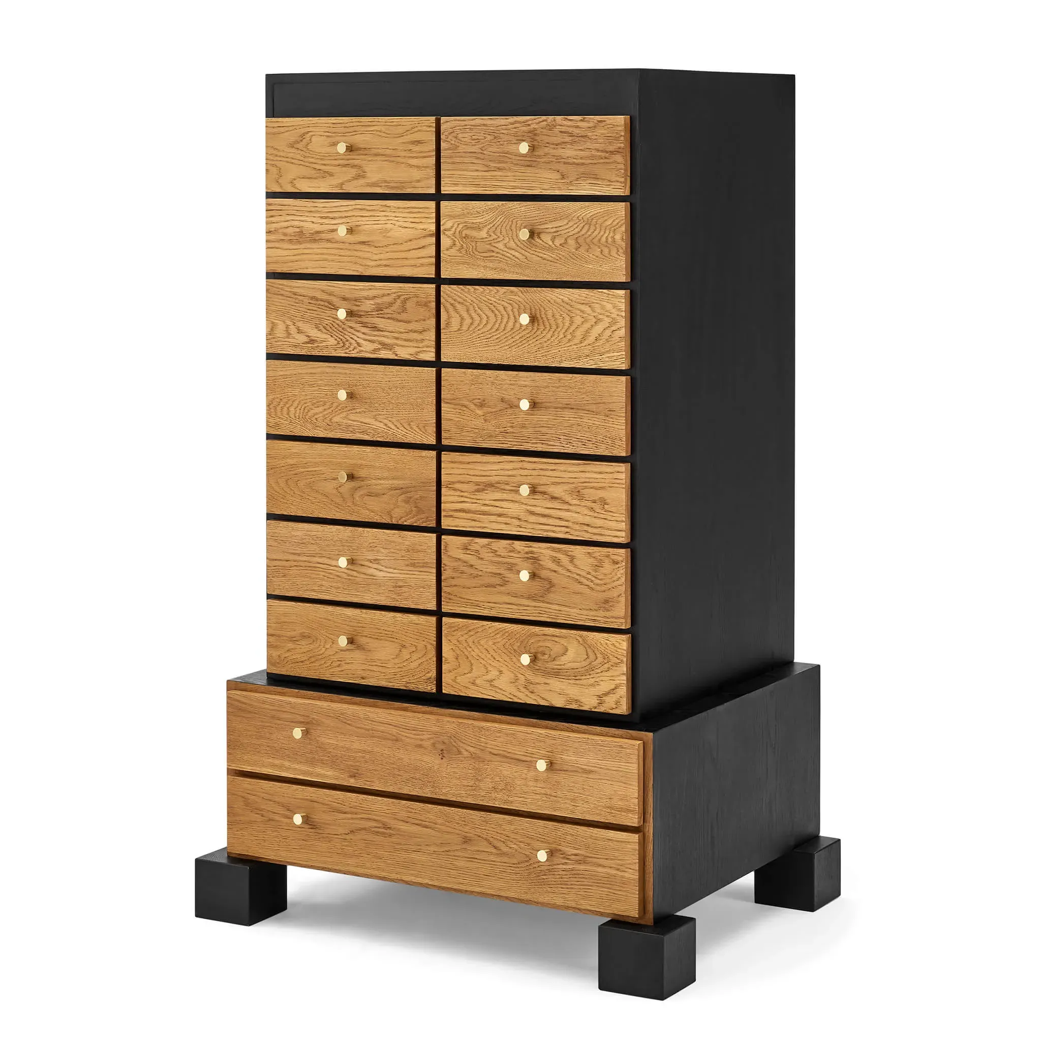 Edizioni Mombasa Tall Chest of Drawers - Black, Wood product