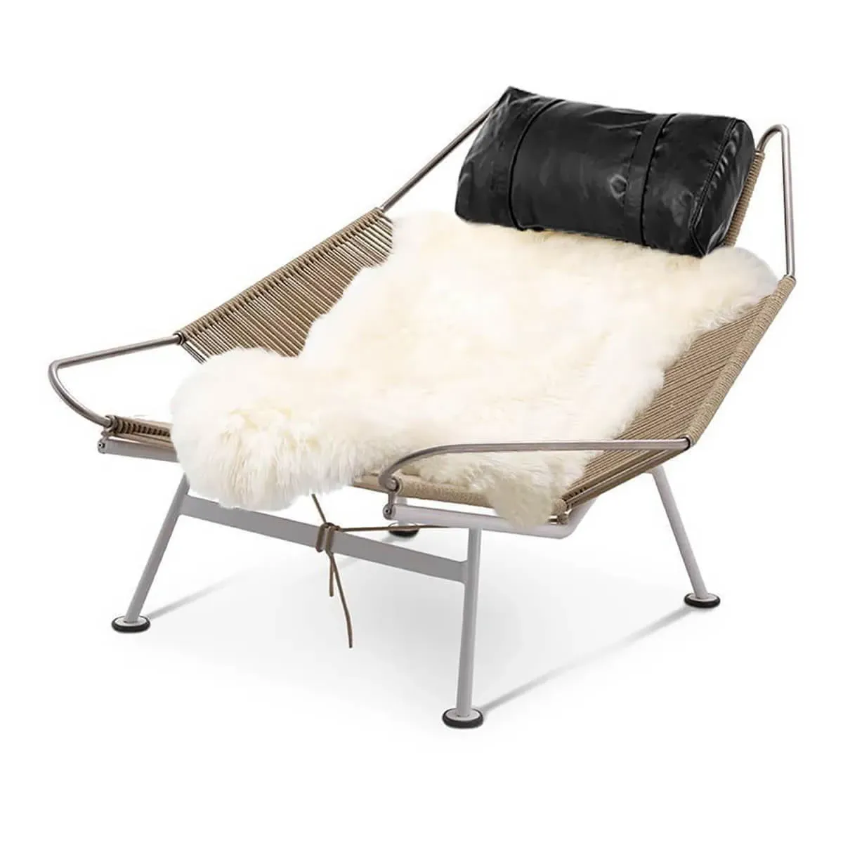 Flag Halyard Chair - Natural Cord, Aniline Leather product