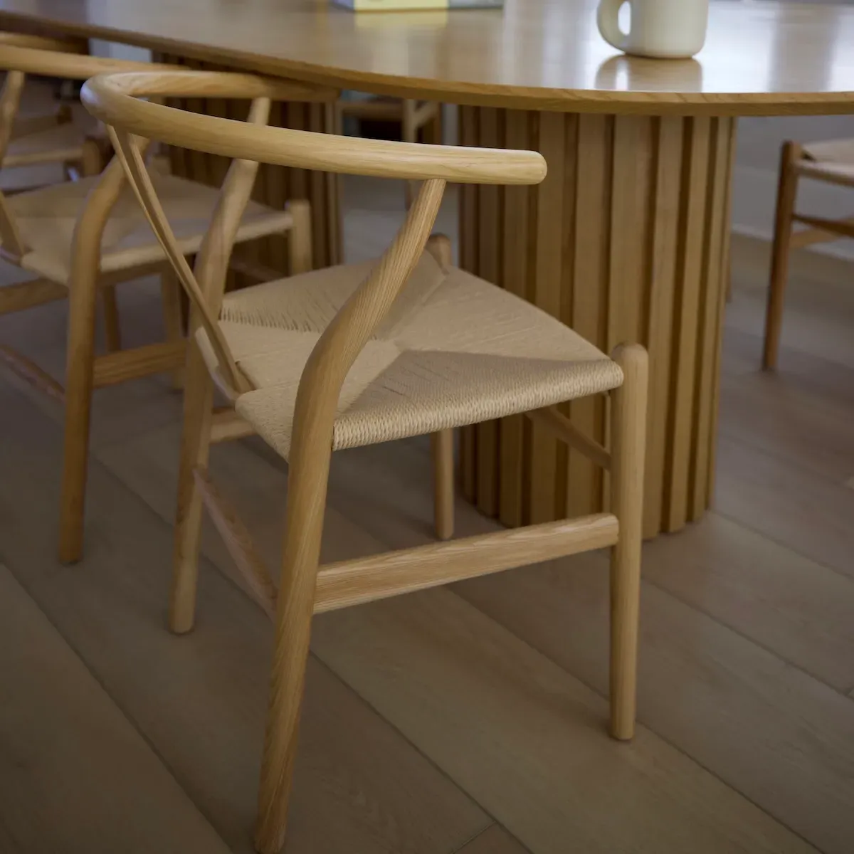 Hans J Wegner Wishbone Dining Chair Set of Two - Natural, Ash product