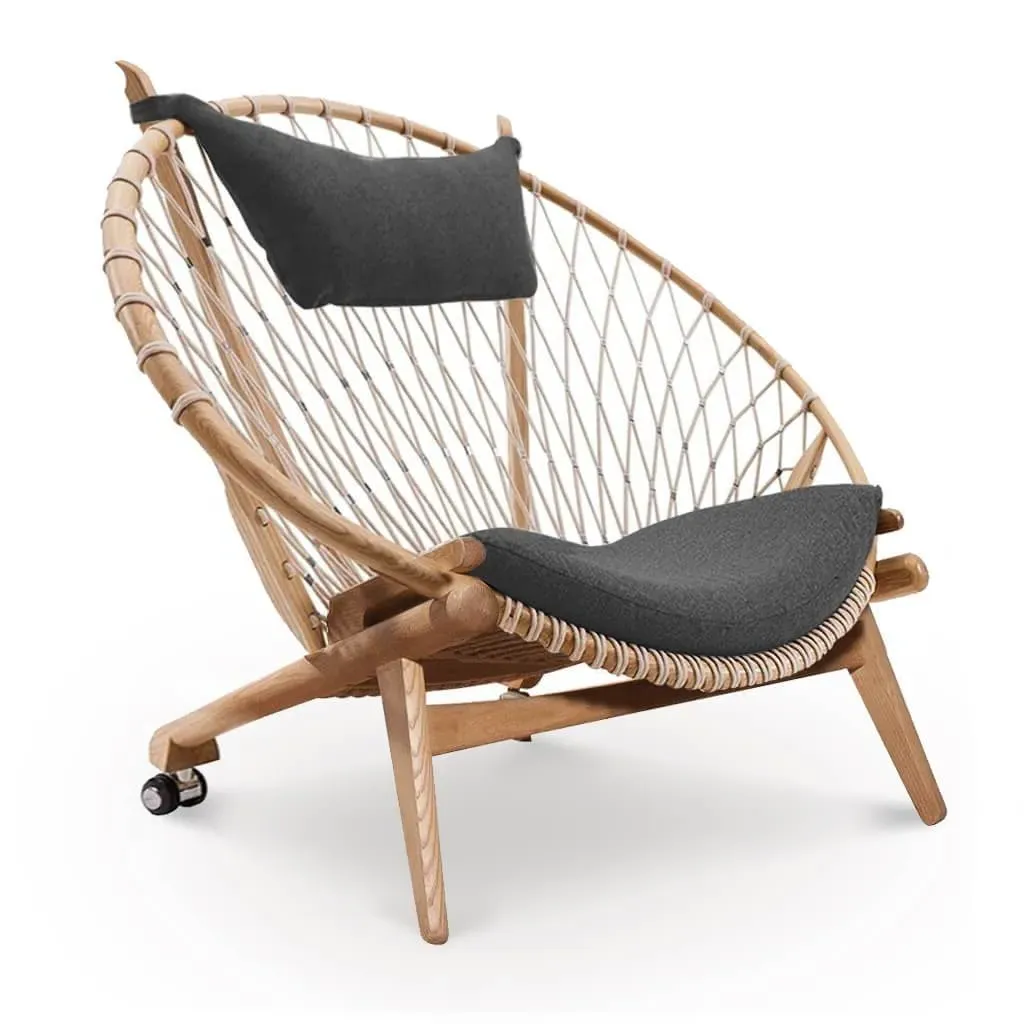 Wegner Circle Chair - Granite Dark Grey, Natural Ash product
