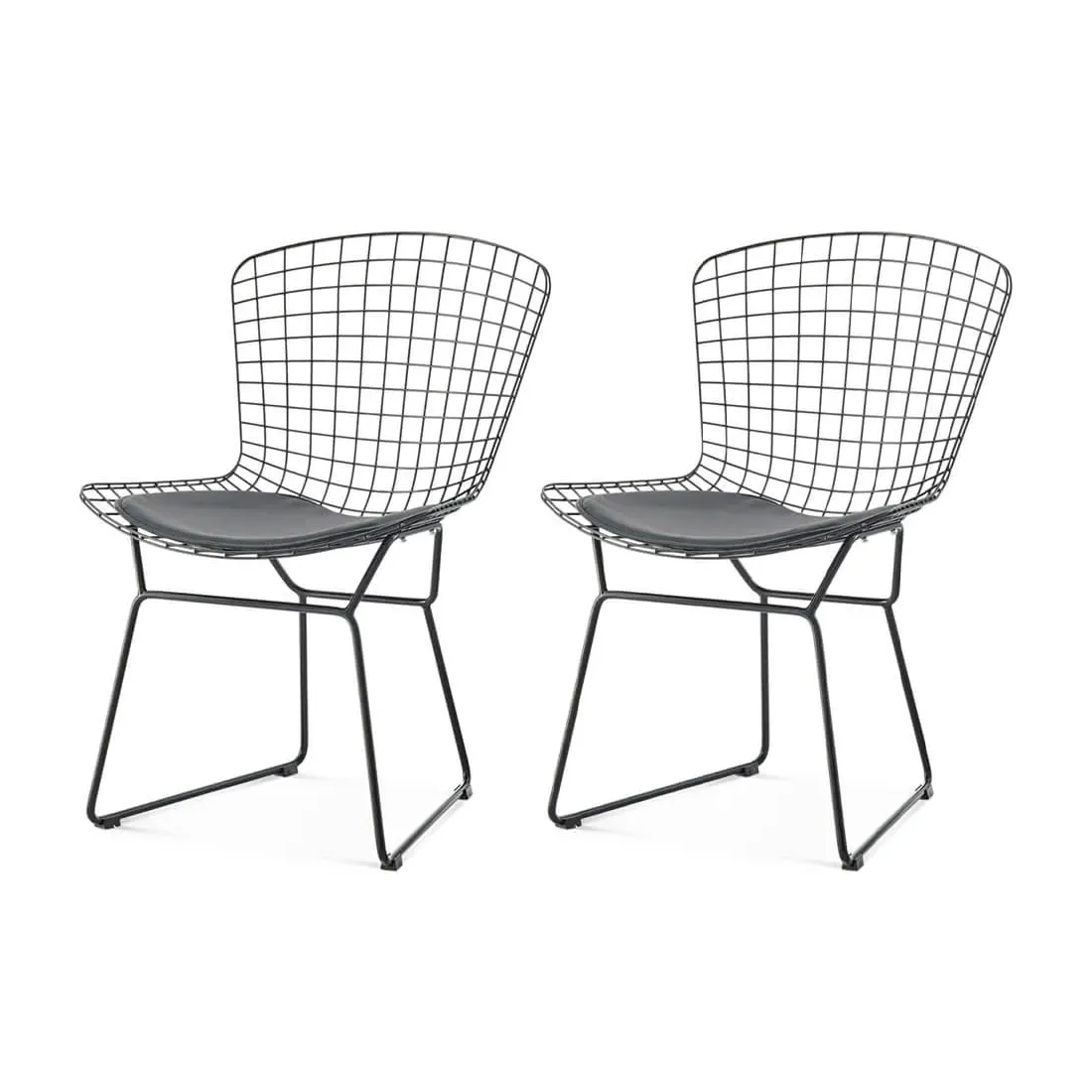 Bertoia Side Chairs Set of Two - Black Frame, Wire product