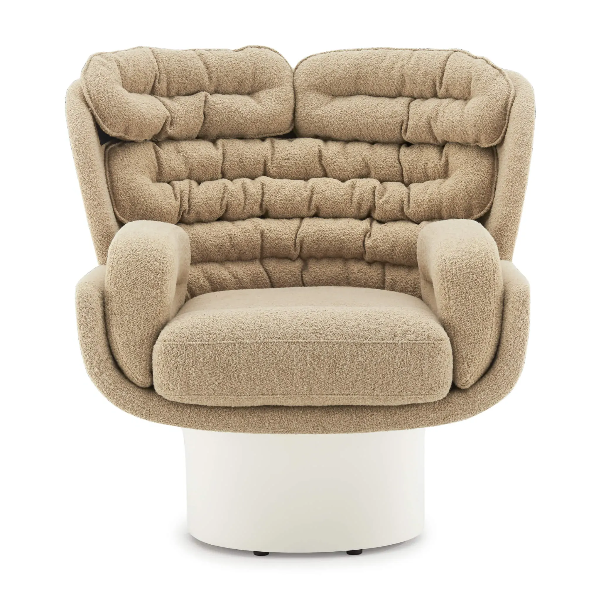 Elda Upholstered Fiberglass Armchair - Boucle River Mist product