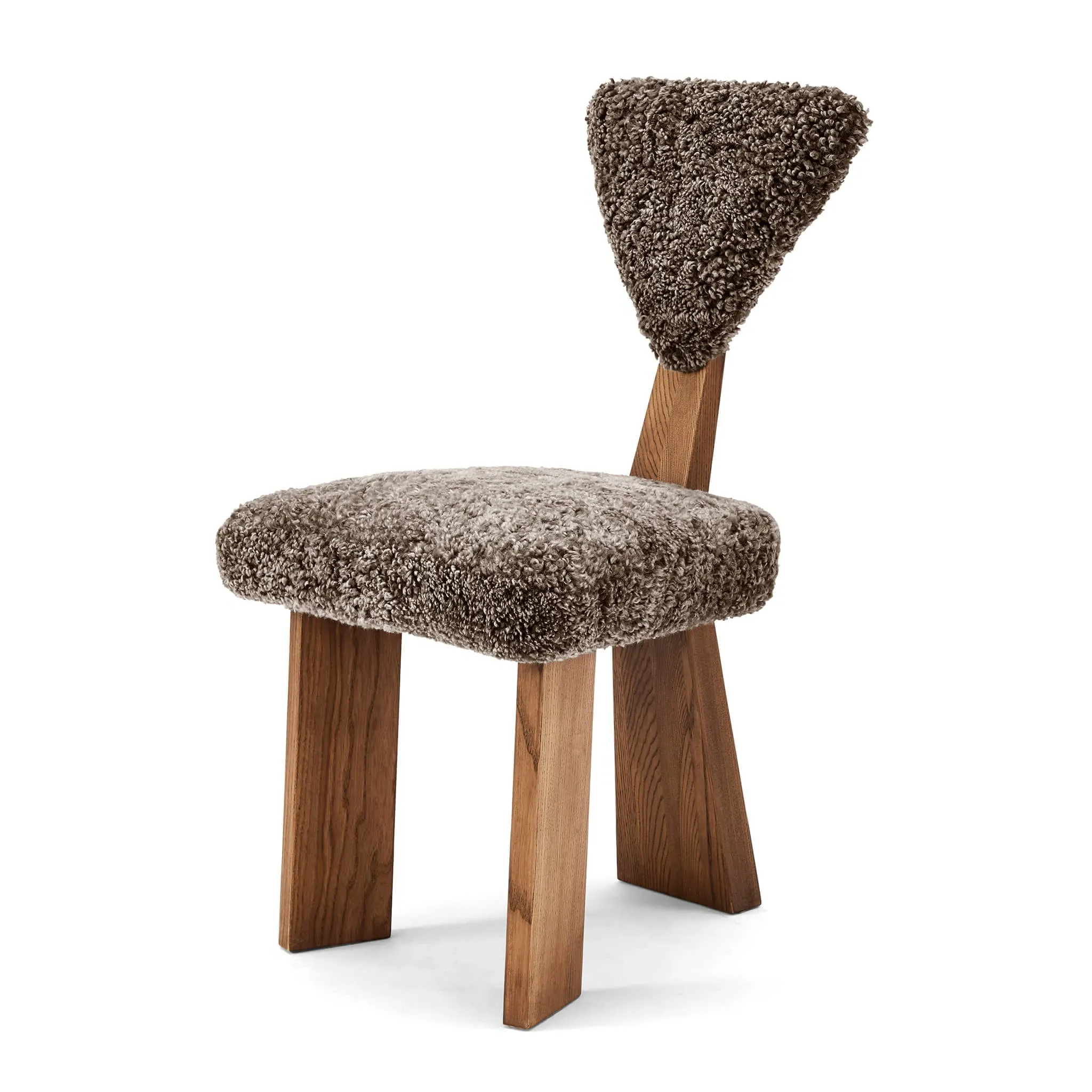 Giraffe Three-Leg Dining Chair - Cafe Noir, Sheepskin product