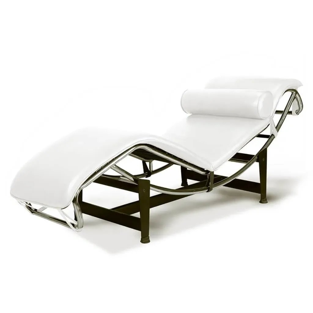 Corbusier Chaise Lounge Chair - White, Top Grain Leather product