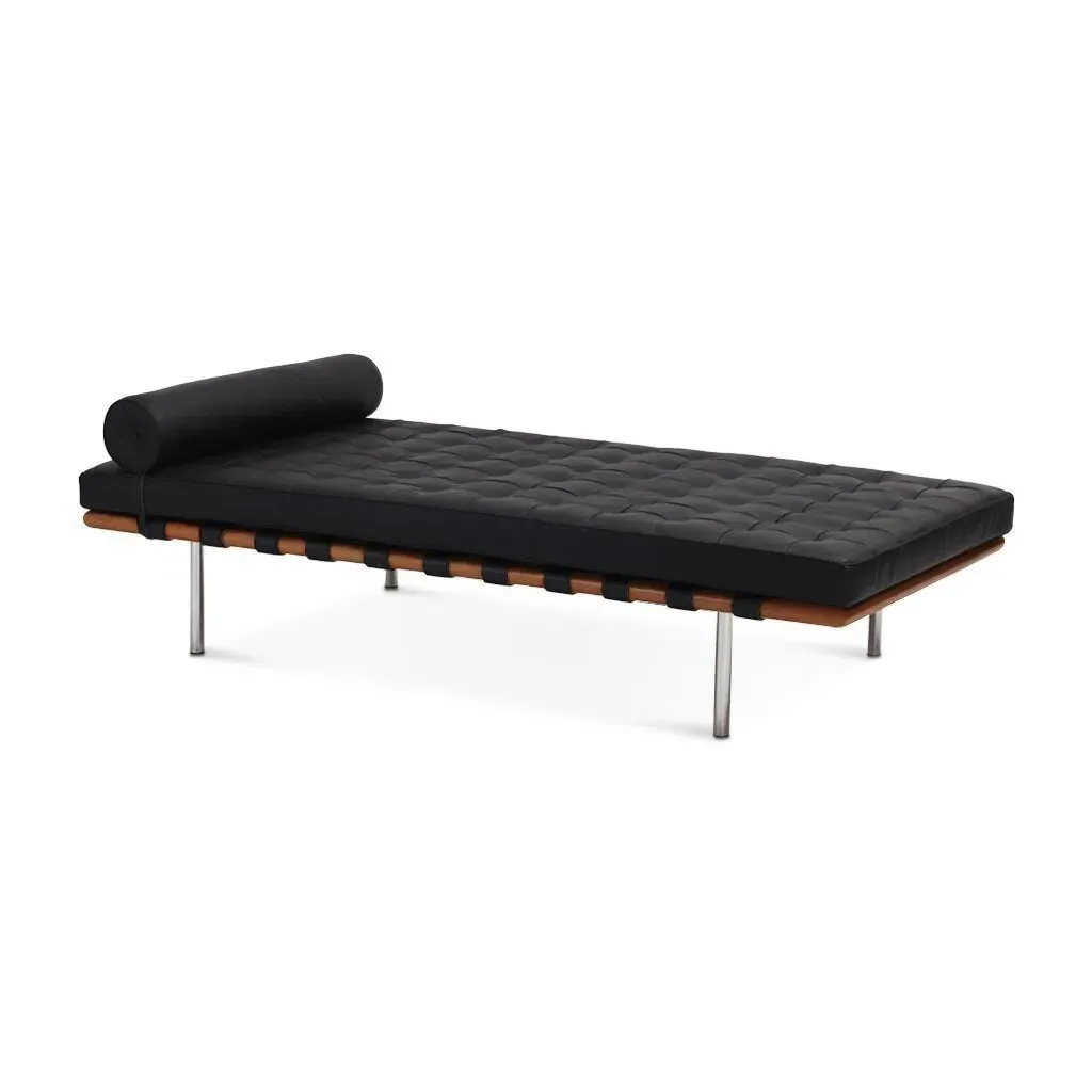 Barcelona Pavilion Daybed - Black, Aniline Leather product