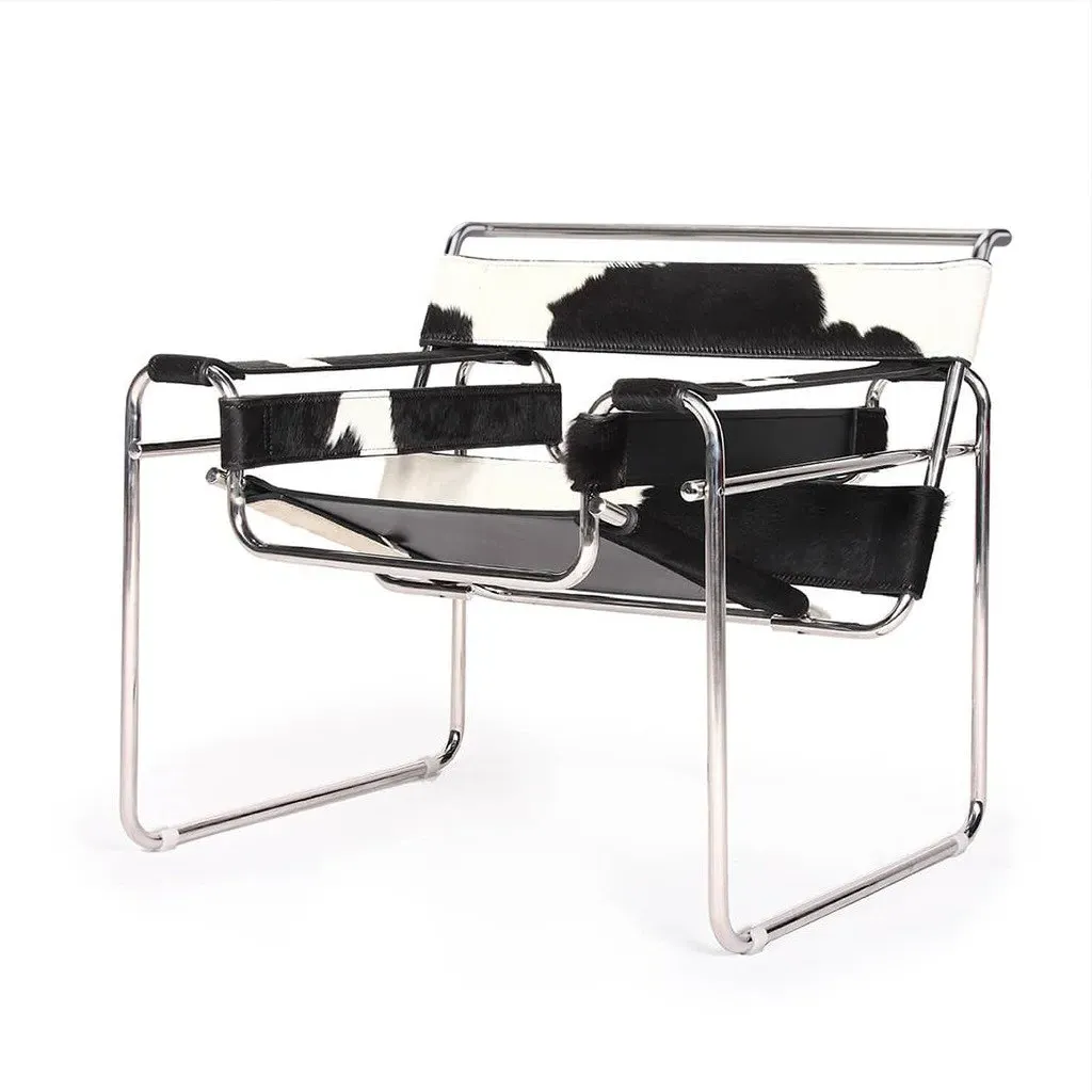 Wassily Chair - Chrome, Black & White Cowhide product