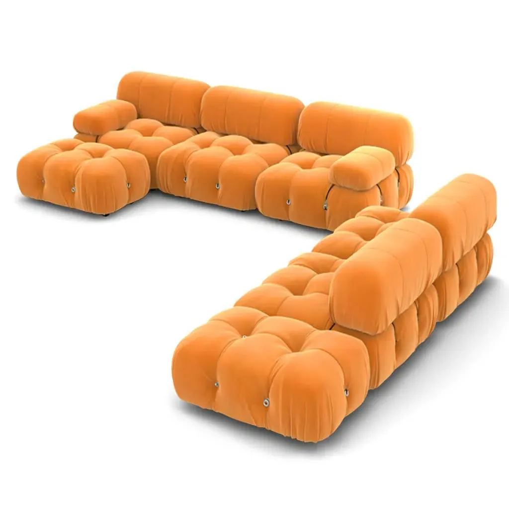Bellini Sectional Sofa Combination 007 - Tangerine Orange, Velvet product