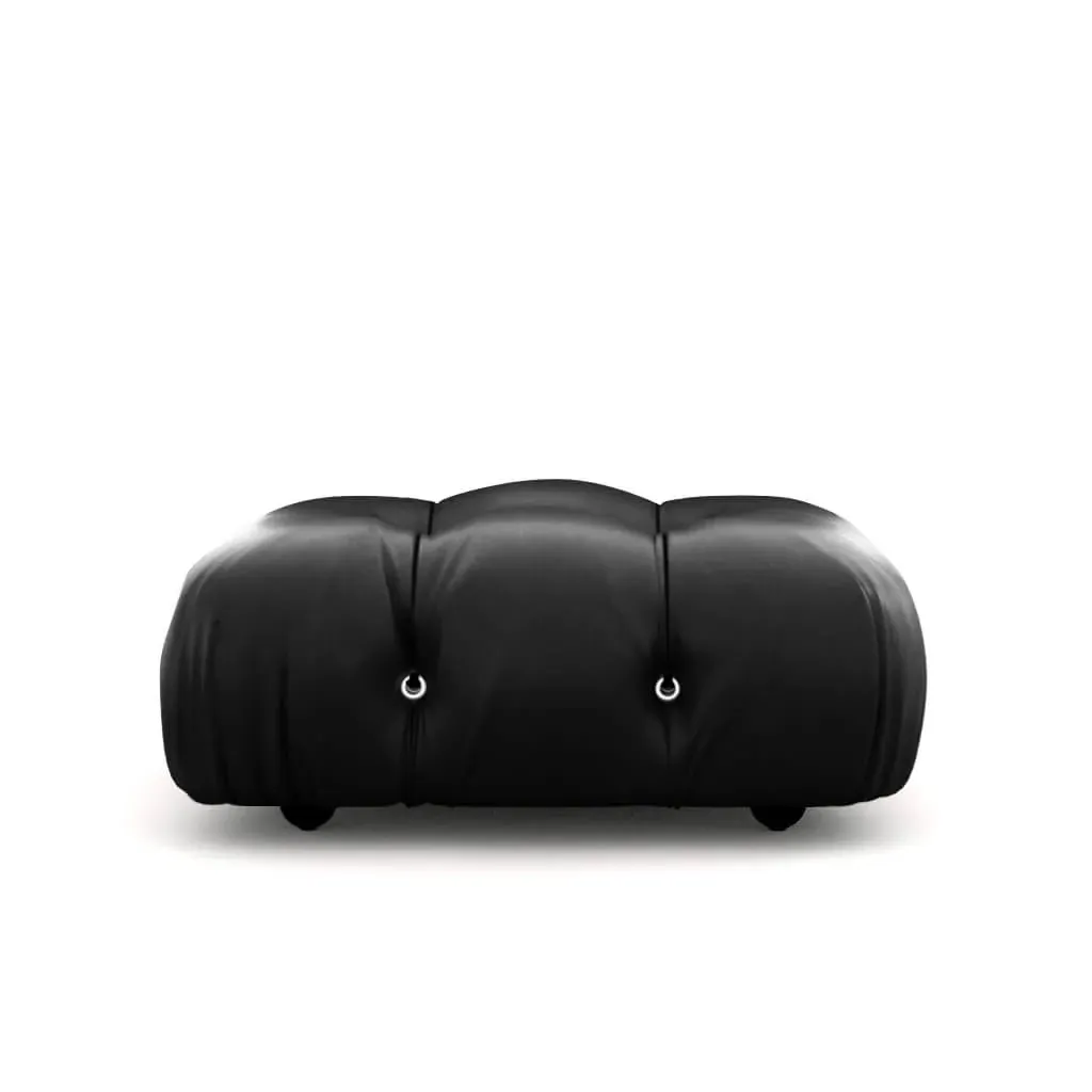 Bellini Sectional Sofa with Ottoman - Black, Aniline Leather product