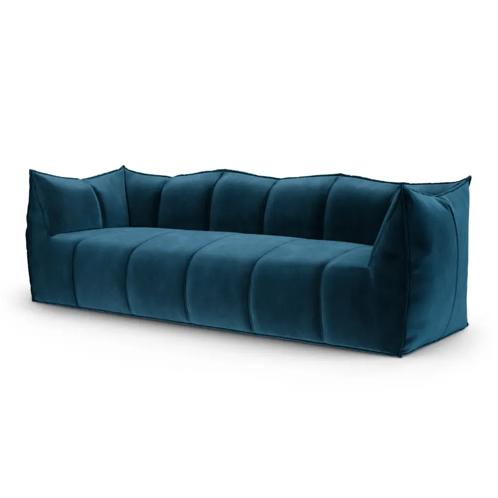 Leandro 3-Seater Sofa - Ash Blue, Cotton Velvet product