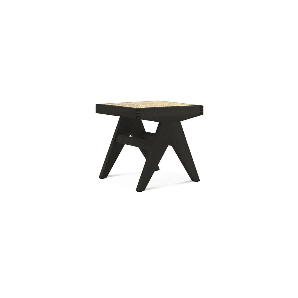Pierre Jeanneret Stool - Black, Solid Wood product