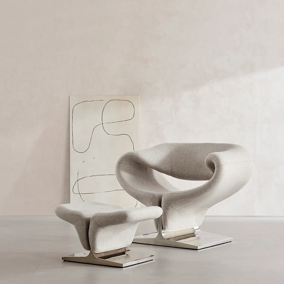Ribbon Chair - Light Grey, Performance Felt product