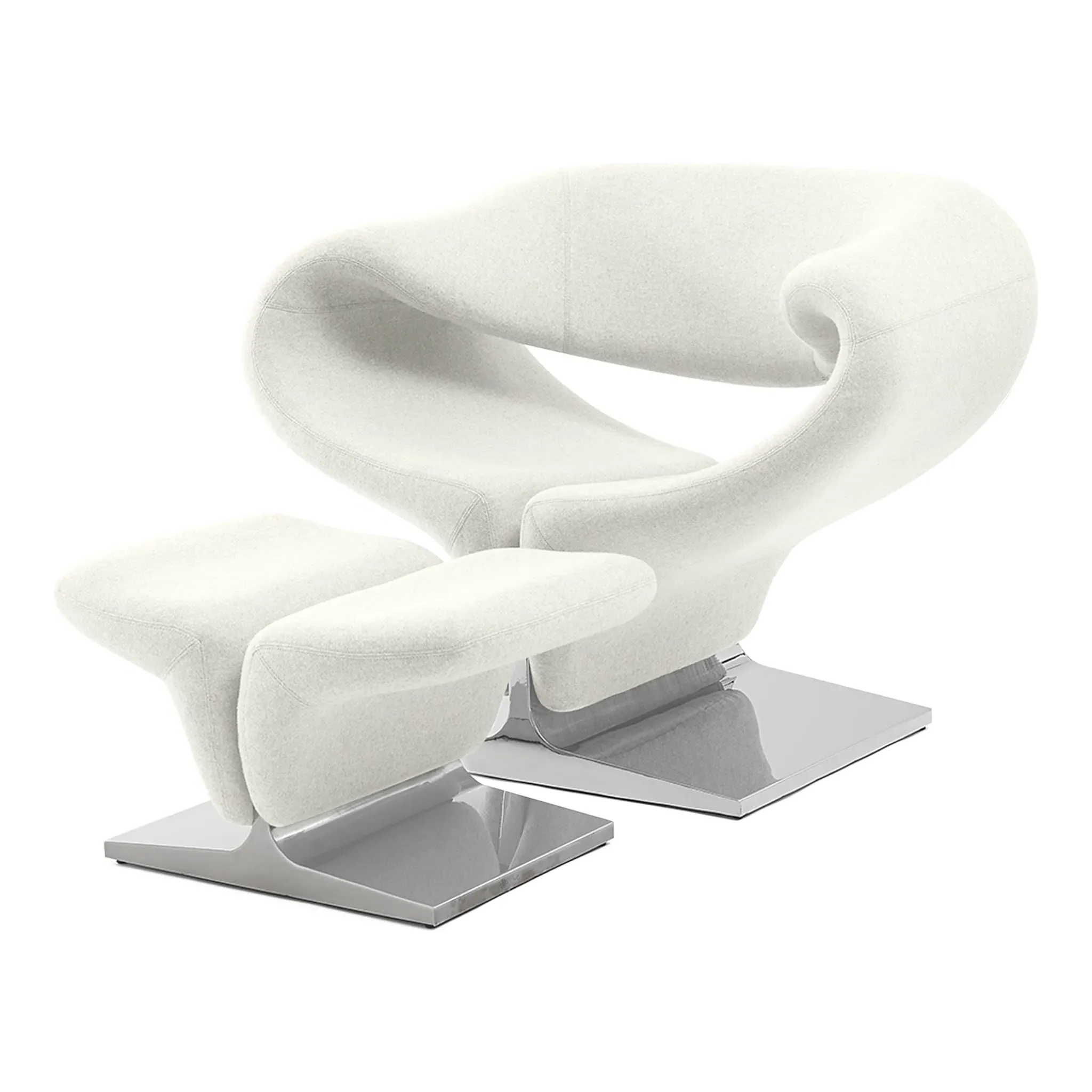 Ribbon Chair & Ottoman - Natural, Performance Felt product