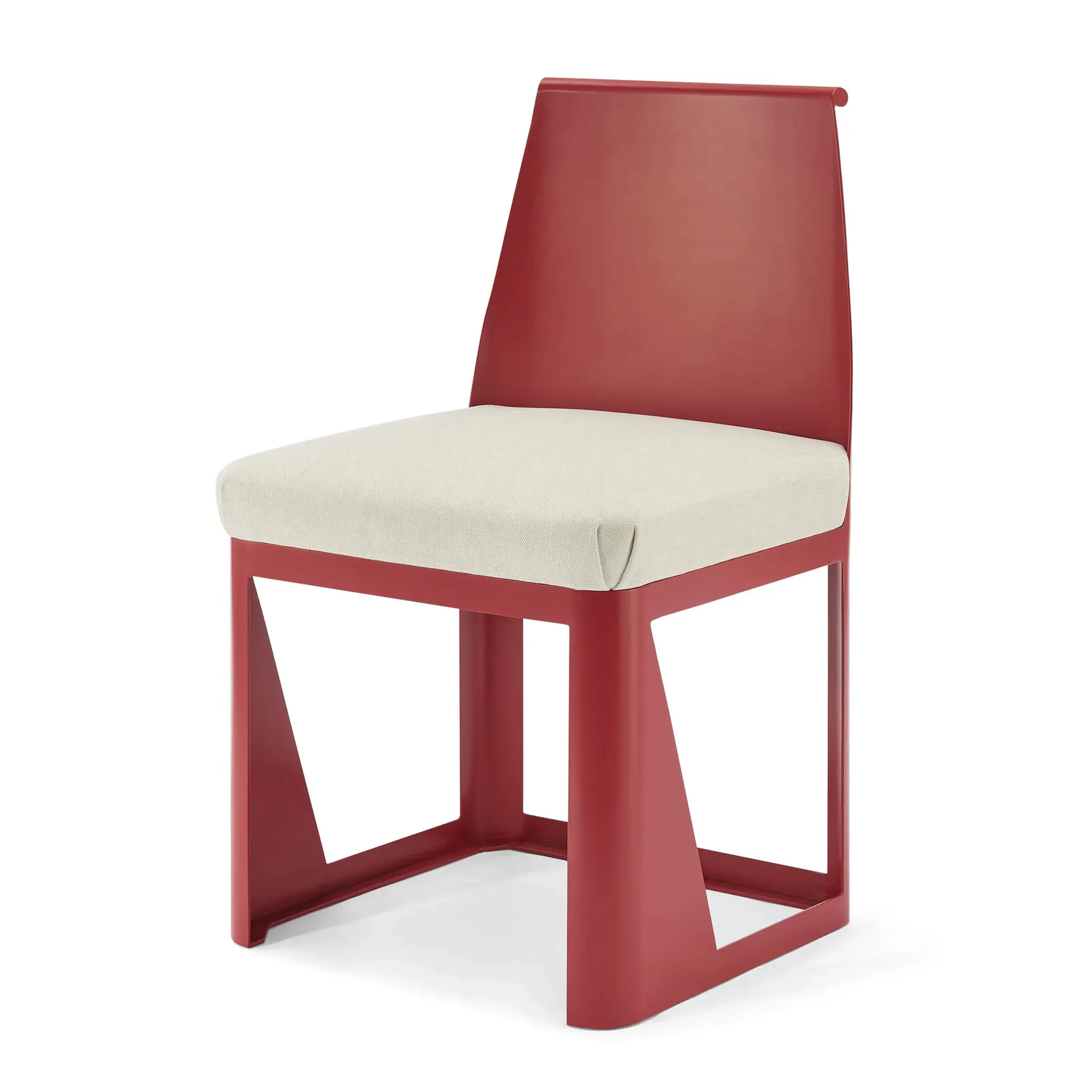 René Prou Folded Sheet Steel Side Chair - Cream, Steel product