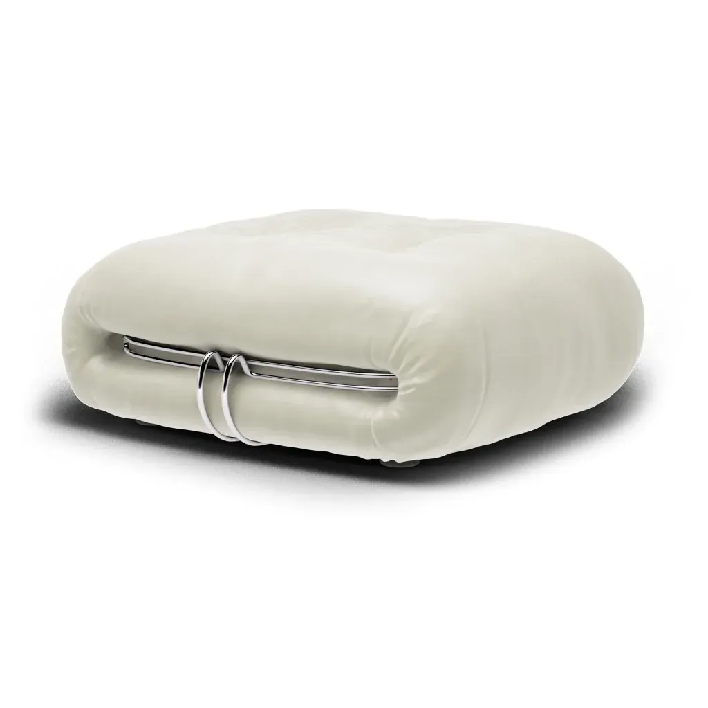 Soriana Ottoman - Bone, Aniline Leather product