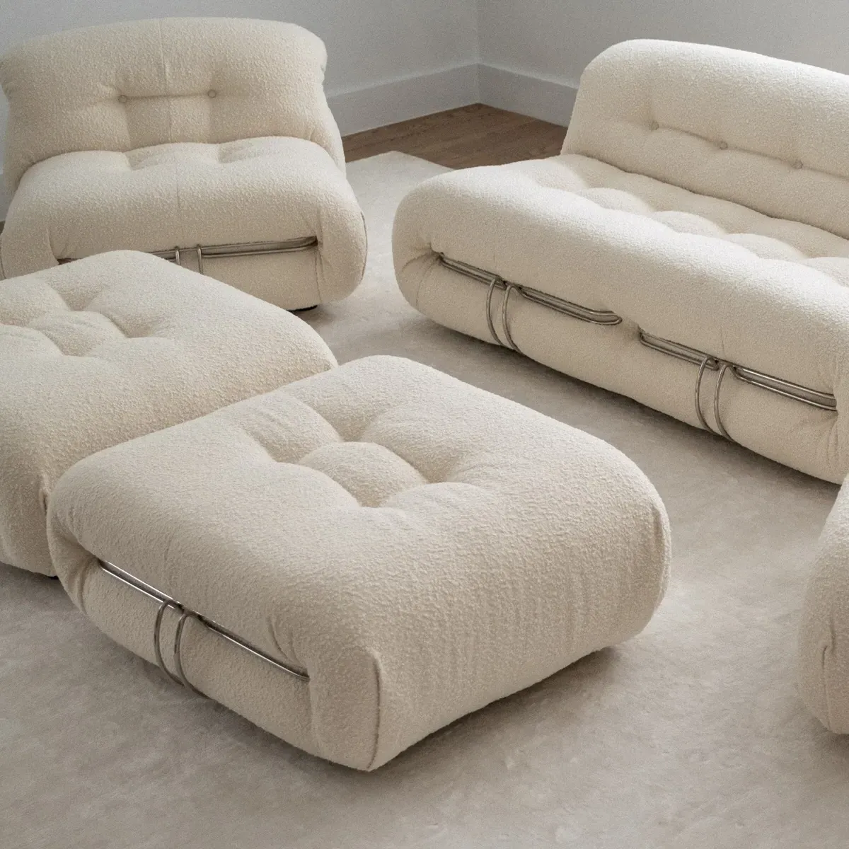 Soriana Ottoman Sofa - Pearl, Boucle product