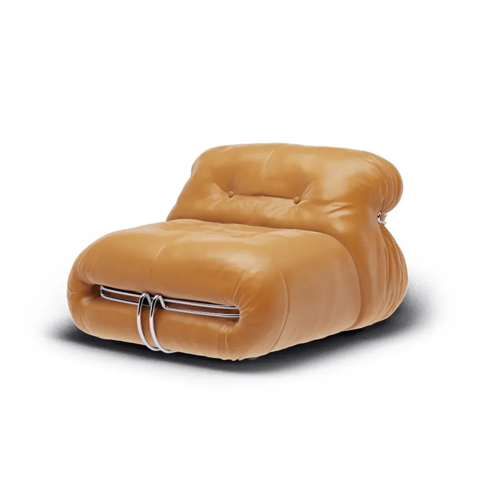 Soriana Single Sofa - Beige, Aniline Leather product