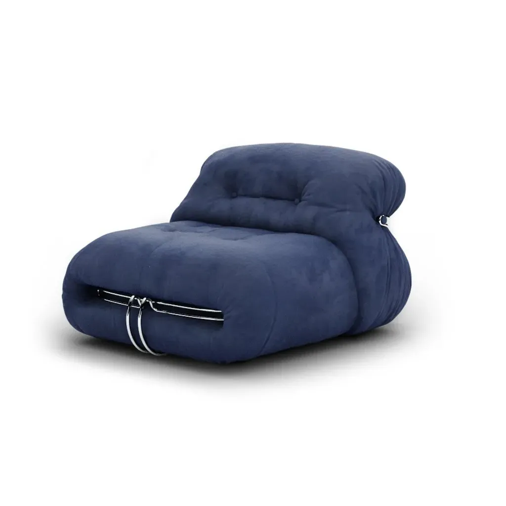 Soriana Single Sofa - Navy, Classic Suede product