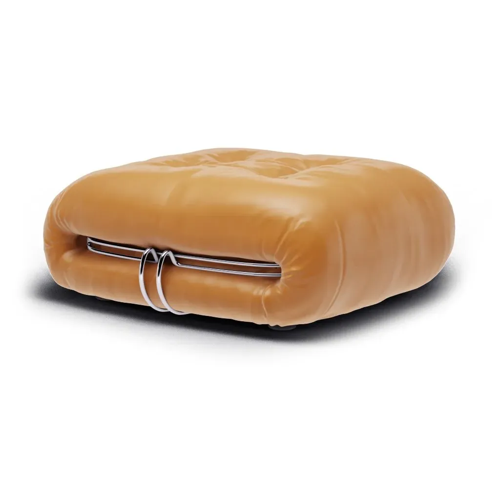 Soriana Sofa Ottoman - Beige, Aniline Leather product