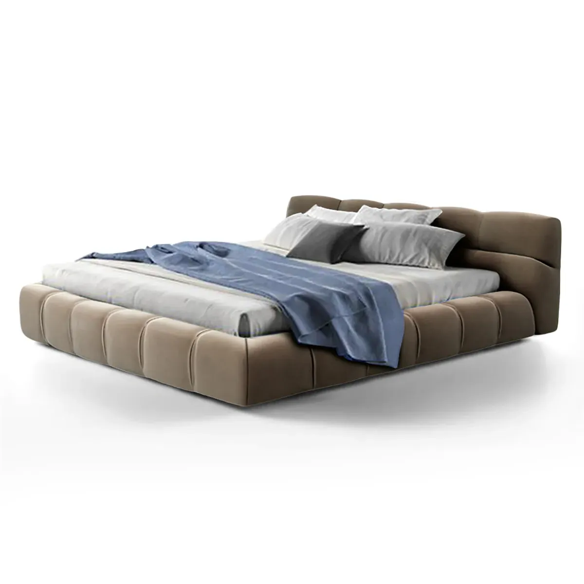 Tufted Chesterfield Queen Size Bed Frame - Ash Brown, Velvet product