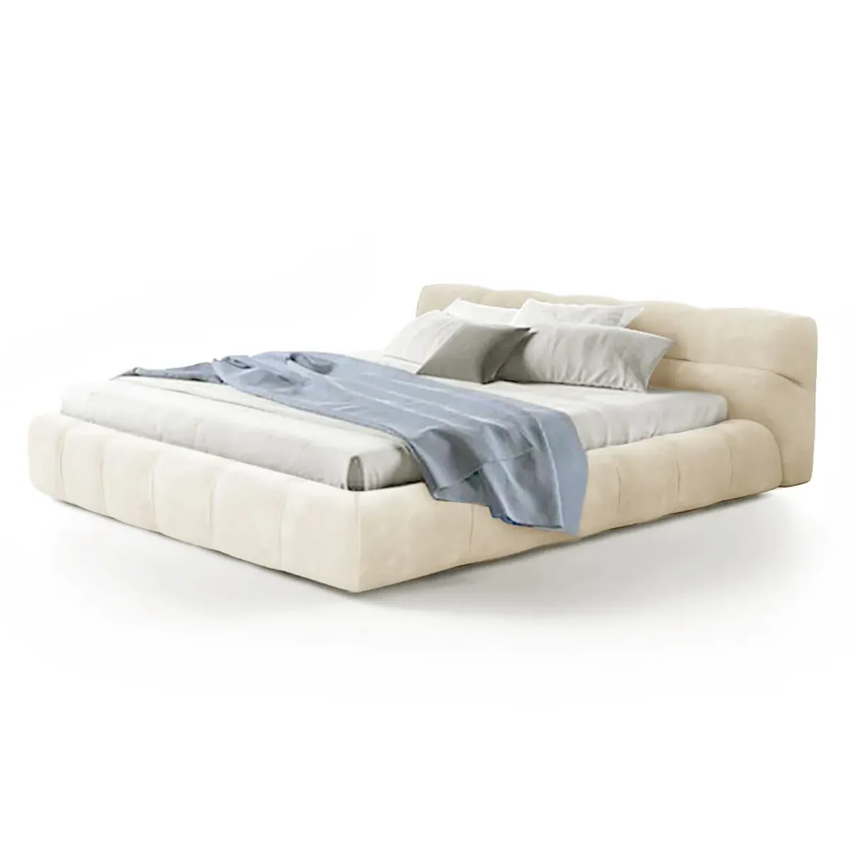 Tufted Chesterfield Queen Size Bed Frame - Cream, Chenille product