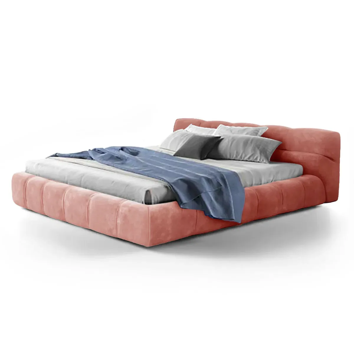 Tufted Chesterfield Queen Size Bed Frame - Dusty Rose, Chenille product