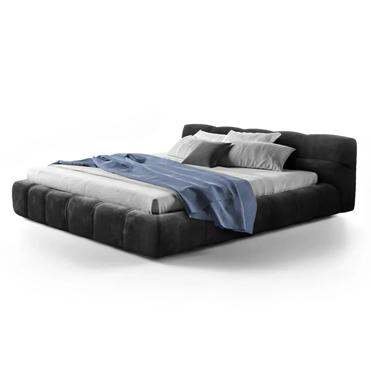 Tufted Chesterfield Queen Size Bed Frame - Jet Black, Chenille product