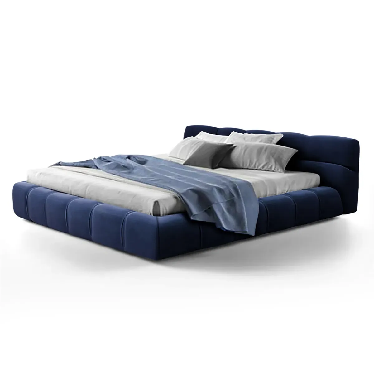 Tufted Chesterfield Queen Size Bed Frame - Midnight Blue, Velvet product