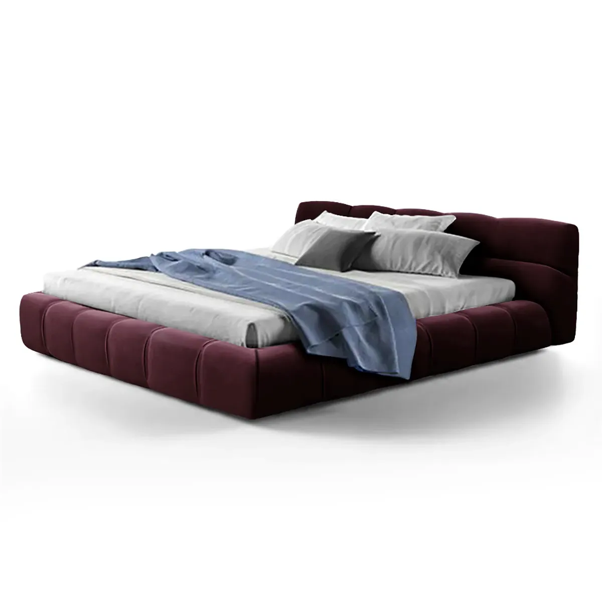 Tufted Queen Size Bed Frame - Plum, Velvet product