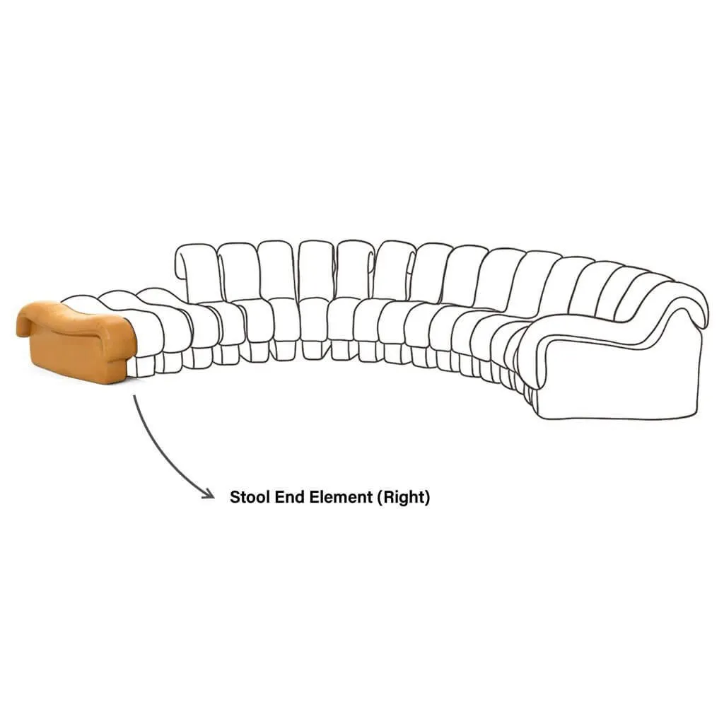 DS 600 Stool End Element - Jeweled Plum, Velvet product