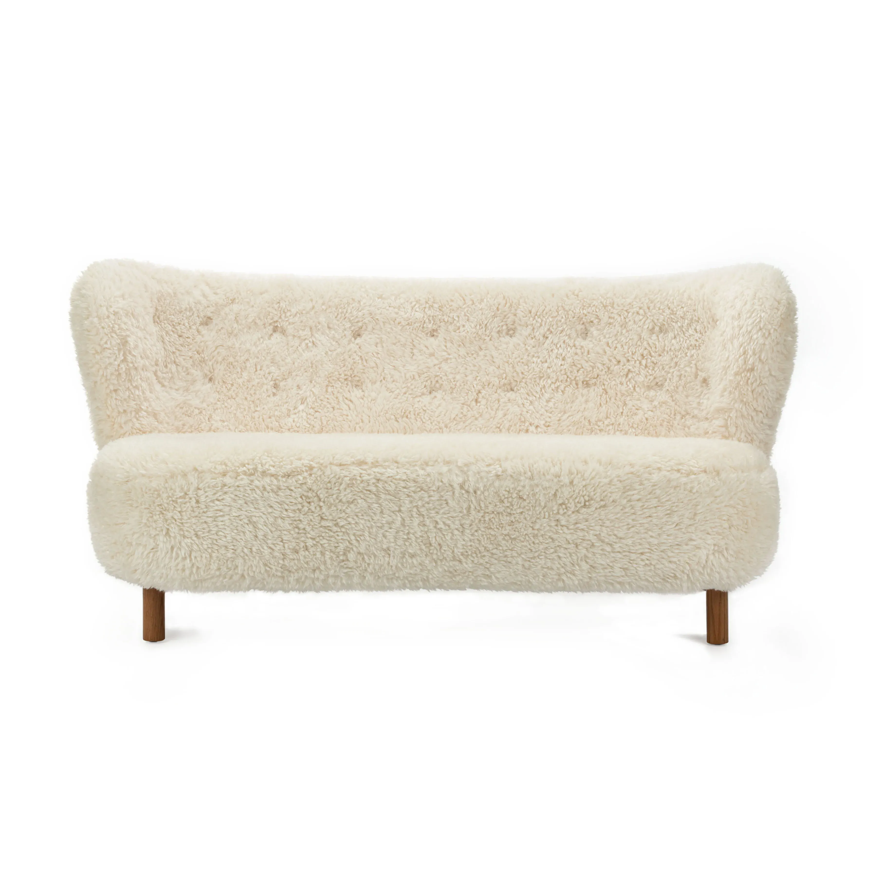 Little Sherpa 2-Seater Loveseat - Sheepskin, Walnut product