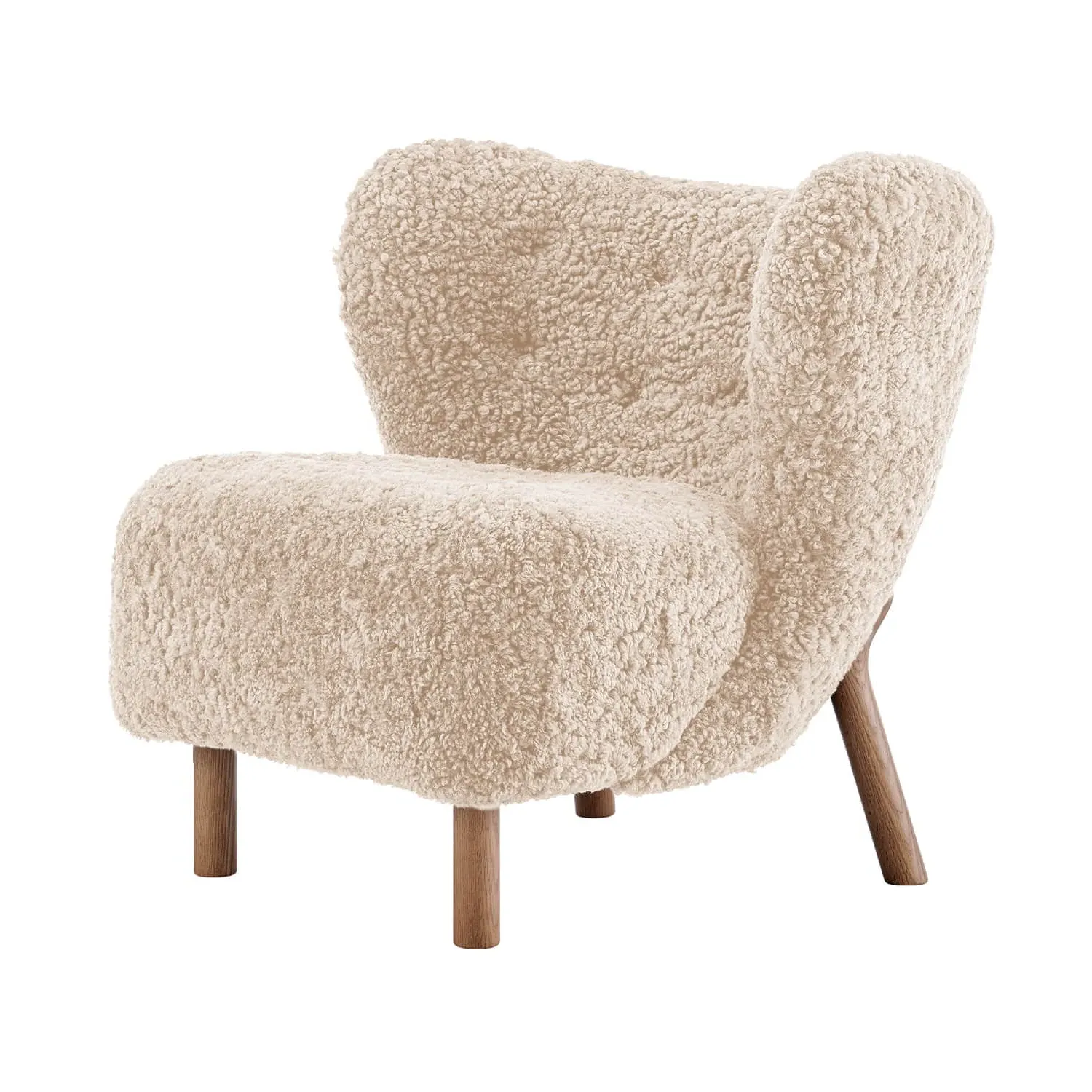 Little Sherpa Lounge Chair - Almond Beige, Genuine Sheepskin product