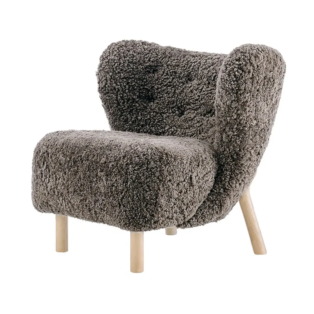 Little Sherpa Lounge Chair - Cafe Noir, Genuine Sheepskin, Solid Oak product