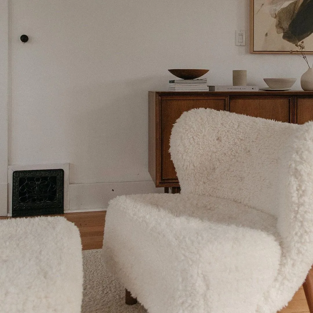 Little Sherpa Lounge Chair - Sheepskin, Walnut product