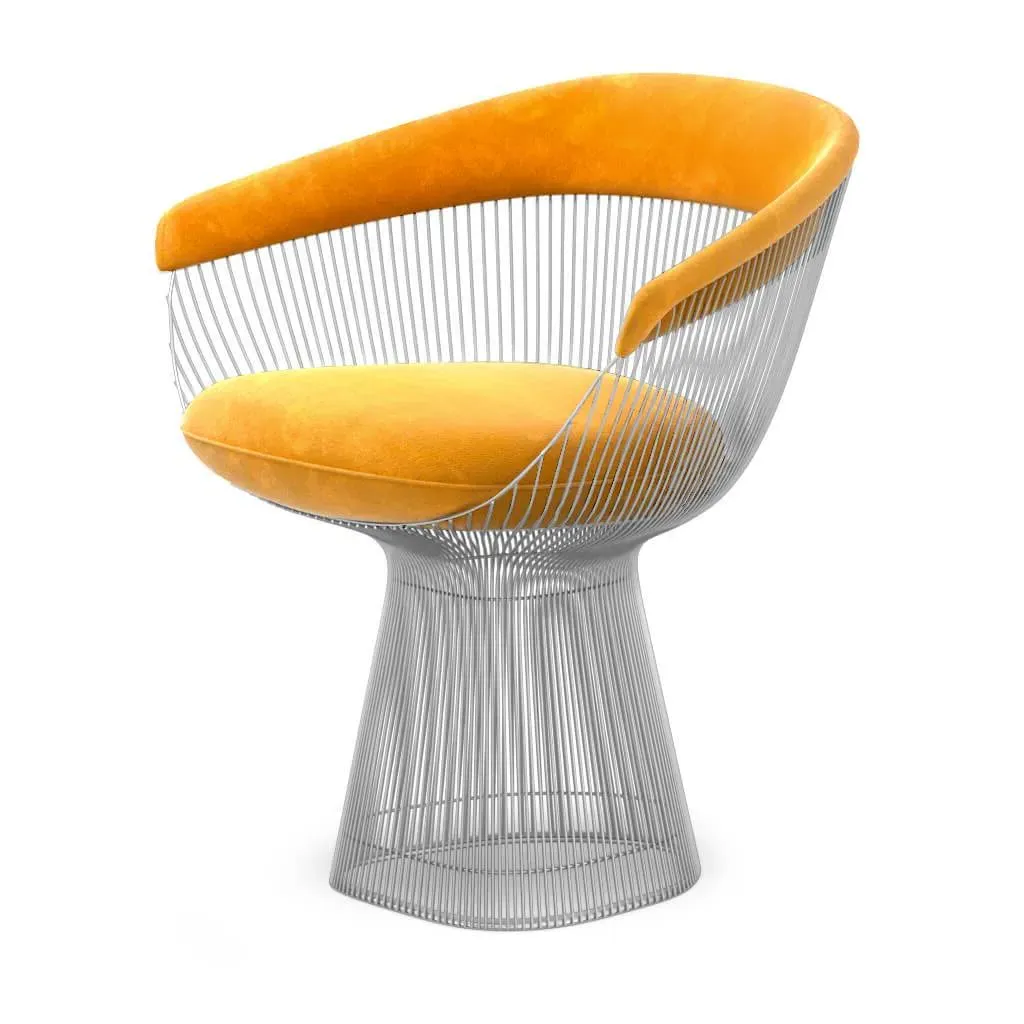 Bauhaus Platner Armchair - Mustard Yellow, Chenille product