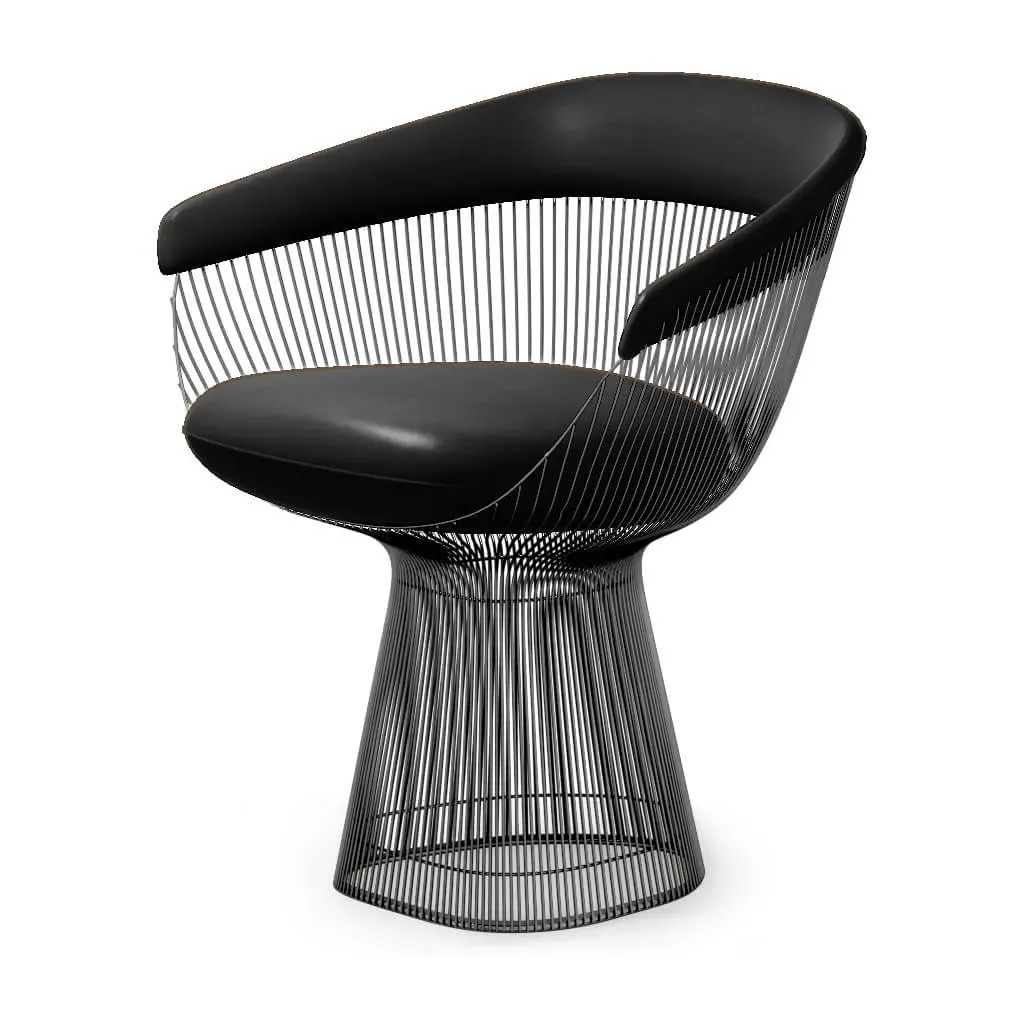 Eternity Warren Platner Armchair - Black, Aniline Leather product