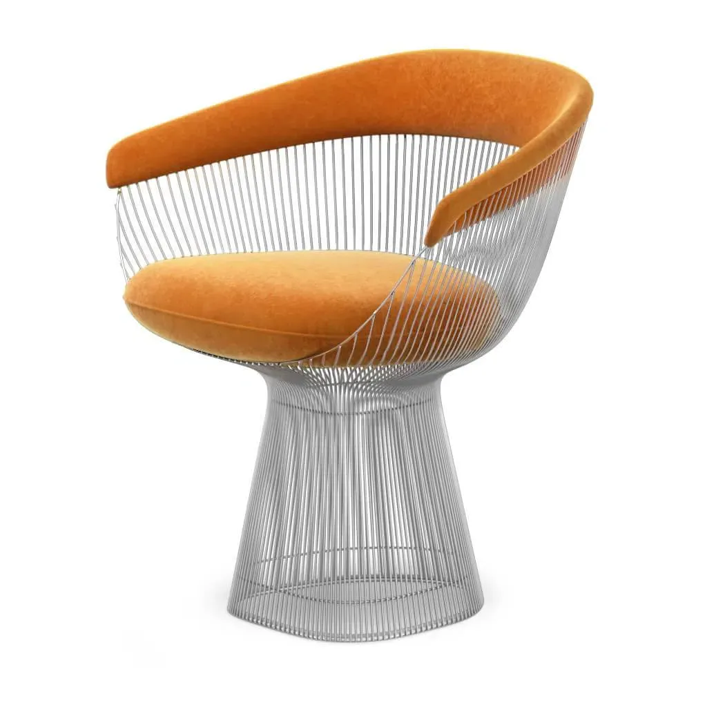 Platner Armchair - Chrome Base, Boucle Wool product