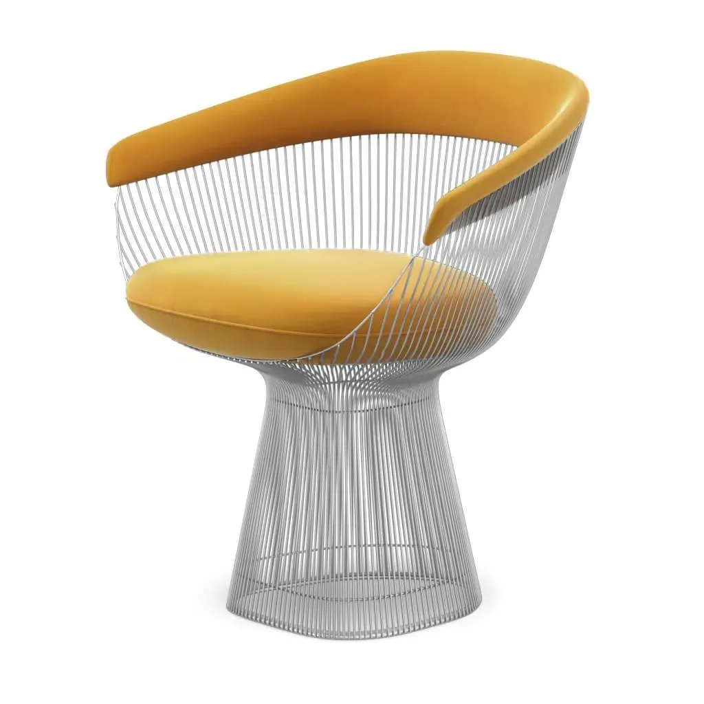 Platner Armchair Chrome Base - Ginger Cider, Velvet product