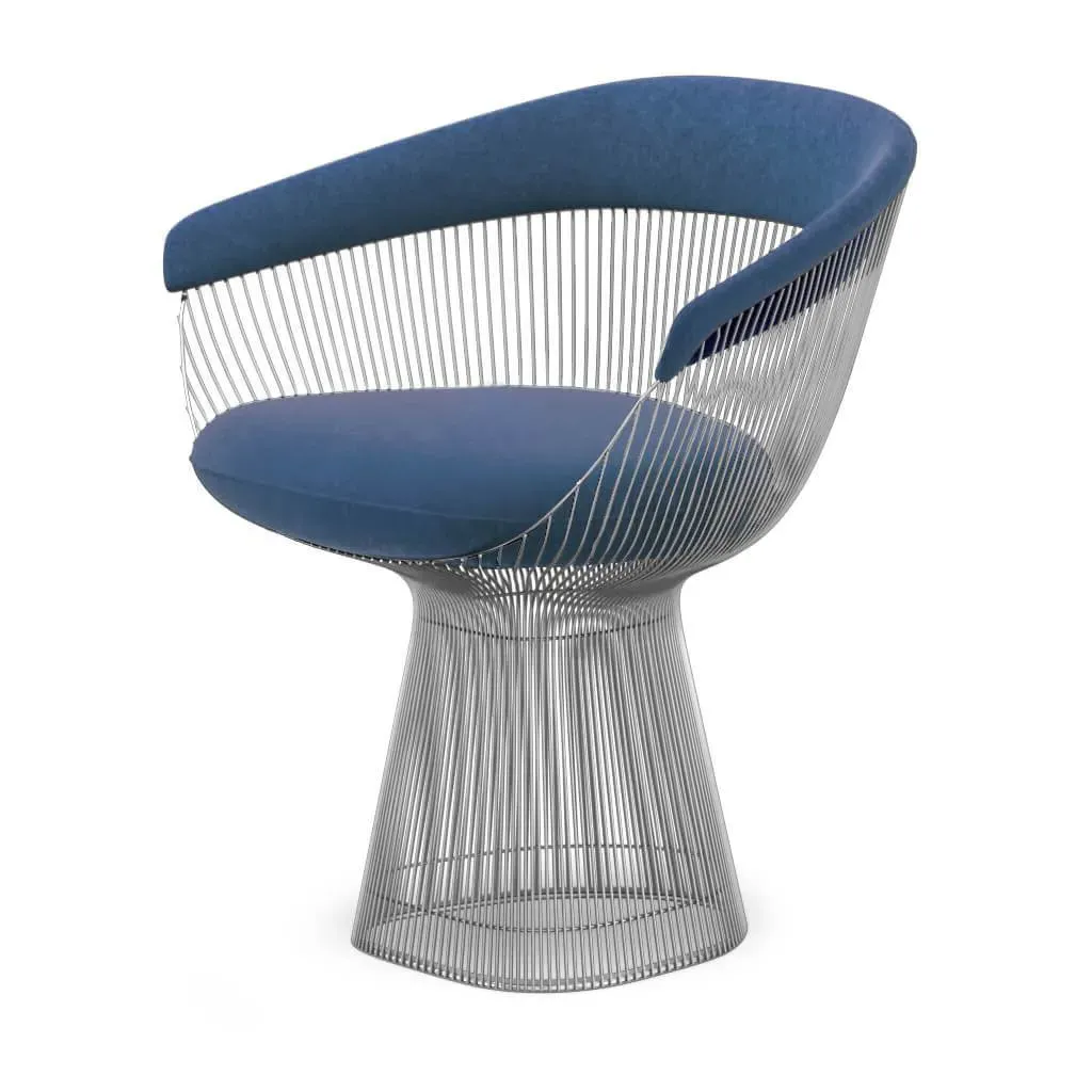 Platner Armchair Chrome Base - Ocean, Boucle Wool product